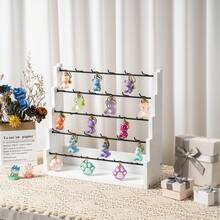 1PC Jewelry Display For Vendors, 5 Layer Earring Holder Organizer With 30 Earring Hooks, Jewelry Organizer Stand For Bracelets, Rings, Keychain, Jewelry Holder, White