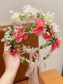 1件/2件/3件装仙女粉色花朵头饰，森林风格花卉头饰，女孩和女士拍照道具发饰，锐舞派对配饰，皇冠，头饰，服装皇冠，发饰花环，头花环，发藤，发圈，准新娘，粉色发夹，婚礼，女士夏威夷服装，情人节配饰，春季 - 彩色 - 查看 26