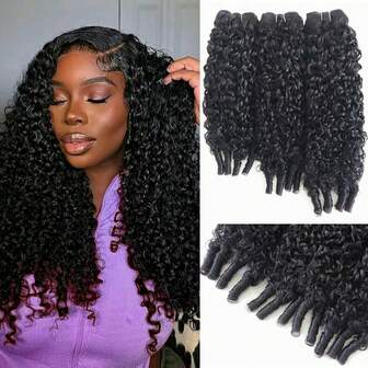 Burmese Curly Bundles Human Hair 16 18 20 Inch Water Wave Human Hair Bundle Unprocessed Spriral Curly Virgin Remy Hair Quick Weave Natural Color For Women