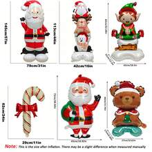 1 quả bóng bay Giáng sinh, Ông già Noel đứng cỡ lớn, Yêu tinh Giáng sinh, Nơ, Kẹo, Nạng, Gấu nhỏ, Nai sừng tấm, Đồ trang trí ngày lễ, Bối cảnh tiệc, Sinh nhật màu đỏ và xanh lá cây - Bóng bay Giáng sinh - Xem 3
