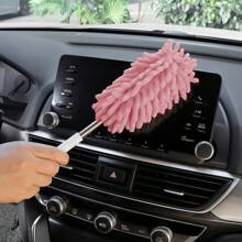 1 件迷你汽车除尘刷，可伸缩可弯曲超细纤维除尘工具，适用于家庭和汽车内饰清洁 - 聚酯纤维材质