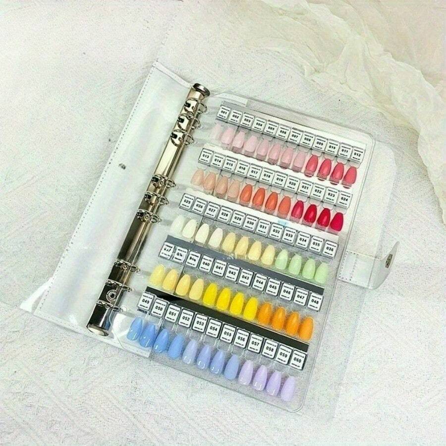Magnetic Nail Swatches Book Color Testing Detachable Nail Tip Acrylic Gradient Color Display Booklet Adetachable Manicure Display
