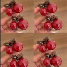 2pcs/Set Cute Red Cherry Hair Clips, Valentine's Day Small Gift, Solid Color, Acrylic Hair Accessories Fashion Hair Claw Clips Autumn Accessories Fall Hair Clutch Winter Accessories For Vacation Outfits Woman - Multicolor - View 10