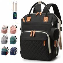 Diaper Bag Backpack Baby Bag, Baby Girl Boy Diaper Bag For Dad Mom, 16 Pockets, Pacifier Case, Large Diaper Bags Unisex For Travel - Multicolor - View 10