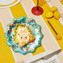 10pcs Floral Paper Plates Vintage Flower Party Supplies 7.5" 9.8" Scalloped Edge Party Plates Napkins Cups Party Decorations Set Suitable For Wedding Bridal Baby Shower Garden Party Tableware