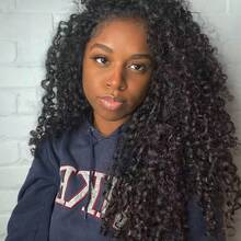 Half Wig Human Hair Glueless Wigs Upgrade 3 IN 1 Half Wig With Drawstring Seamless Clip Ins Flip Over Jerry Curly Human Hair No Glue No Lace For Women 200% Density 26 Inch - Natural Black - 查看 2