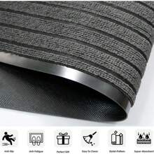 Door Mat Indoor & Outdoor - Strong PVC Rubber Backed | Anti-Slip Washable, Dirt Trapper For Hallways Kitchen - 酒紅色 - 查看 10
