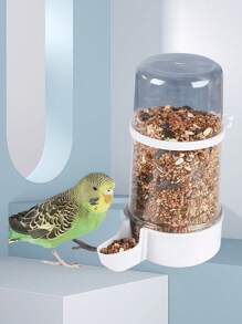 1 Pet Bird Automatic Water Feeder Parrot Pearl Bird Kettle Large Bird Feeder With Buckle Automatic Water Feeder, Bird Automatic Water Feeder, Millet Box, Parrot Water Drinker, Kettle Bird Supplies, Dual-Purpose, Drinking Water And Feeding, Automatic Water Feeder. - White - View 7