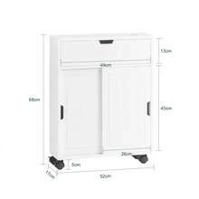 SoBuy BZR31-W, Bathroom Cabinet Storage Shelf On Wheels, Bathroom Toilet Paper Storage Cabinet Home Bathroom Decor Bathroom Organizer SummerBathroom Accessories - 白色 - 查看 2
