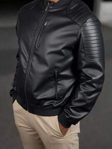 Nes Sport Men's Mini-Leather Jacket - 黑色 - 查看 3