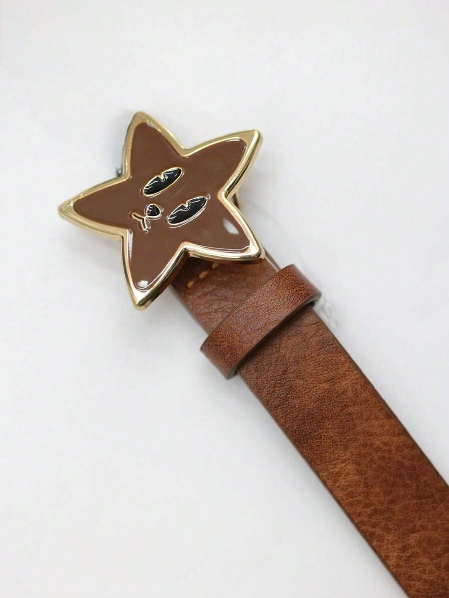cinto  infantil / cinto estrela  colorido - Marrom - Visão 1