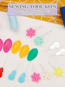 Leicht zu benutzender Nähnadel-Einfädler-Set, Kupferdraht & Kunststoff-Nadelführer, Garnführungswerkzeug, geeignet für Senioren, DIY Kreuzstich-Nadelführer