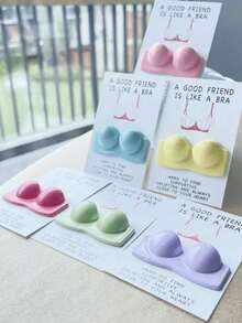 1/2/10pcs Encouragement & Motivation Card: A Good Friend Is Like A Bra - Perfect For New Year, Carnival, Thanksgiving, Graduation, Christmas, Halloween And Any Occasion - Resin Embrace Card - Multicolor - View 6