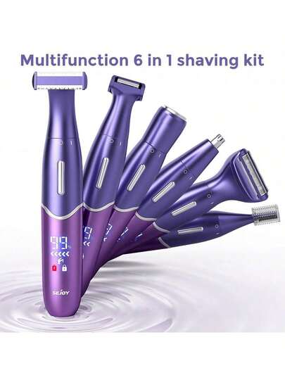 sejoy 6-In-1 Multifunctional Electric Shaver, Professional Painless Trimmer,  Body And Facial Hair Removal, Dry And Wet Dual-Use Painless Shaver Set,Suitable For Both Men And Women