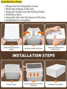 12pcs Transparent Plastic Shoe Storage Boxes, Foldable, Flip-Top, Under Bed Shoe Boxes, Moisture-Proof And Dust-Proof - Multicolor - View 7