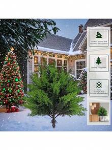 Outdoor Artificial Green Plant Juniper Topiary Ball - Durable Faux Pine Tree/UV Resistant Fake Shrub For Outdoor And Indoor, Patio, Porch, Garden Decor, All Season Holiday Decor, No Power Needed - Maintenance Free, Outdoor Decor, Natural Looking Shrub, Thanksgiving, Christmas Decor, Durable Plastic Shrub - Multicolor - View 10