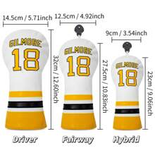 1 Piece Of Two-Color Spliced 18-White Wood Club Cover Design Golf Club Head Cover - Durable Waterproof Safety Protective Cover Golf Club - Ultimate Club Protection Accessory