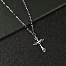 Collar con colgante de Jesús en cruz de estilo vintage para mujer, cadena retro punk gótica para la clavícula, joyería estética para fiestas y regalos