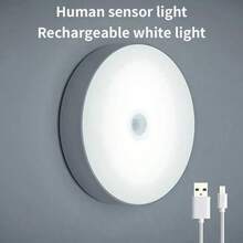LED Smart Human Body Sensor Night Lights Emergency Automatic Lighting USB Charging Wireless Magentic Suction LED Cabinet Lights - 白光 - 查看 1