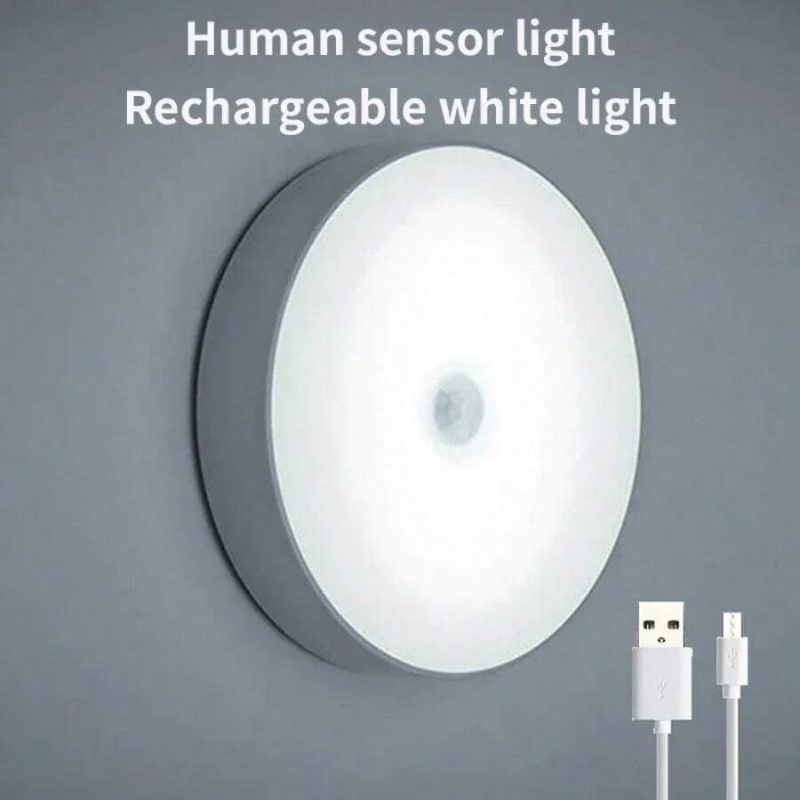 LED Smart Human Body Sensor Night Lights Emergency Automatic Lighting USB Charging Wireless Magentic Suction LED Cabinet Lights - 白光 - 查看 1
