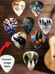 مِعزف جيتار شخصي - صورة/نص/شعار مخصص، مِعزف جيتار مثلث، بلاستيك عالي الجودة، مناسب للموسيقيين، هدايا المناسبات، هدايا عيد الميلاد، مِعزف جيتار متين ذو سطح لامع وإبداعي