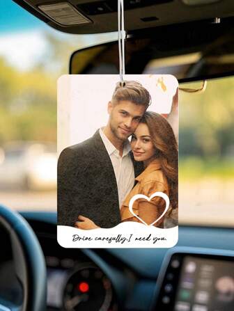 1pc Personalized Father's Day Blessings Car Air Fresheners Hanging Scented Felt Cards For Car. Custom Air Rectangle Fresheners With Picture And Text ,Custom Photo Text Air Freshener For Car Wardrobe Bathroom Hanging Ornaments.