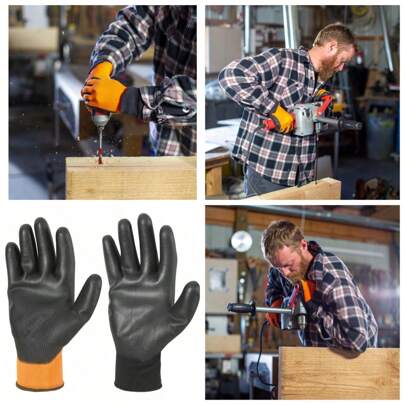 3 Pack Ultimate Gripper Men's Work Gloves, Orange/Black