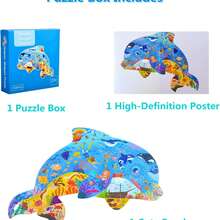 100pcs Animal Theme Jigsaw Puzzle, Educational Learning Puzzle Game, Preschool Toy, Birthday & Christmas Gift