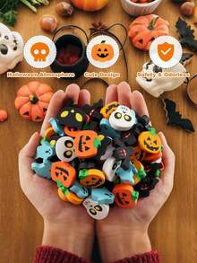 50/100 piezas de gomas de borrar mini de Halloween, gomas de borrar de lápiz con diseños de calabaza, fantasma y murciélago a granel para regalos, recompensas, bolsas de regalo de fiesta de Halloween, decoración de Halloween - Multicolor - Ver 5