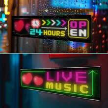 DIY Scrolling LED Signs, Flexible USB 5V LED Matrix Panel Light, Smart ...