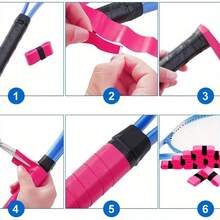 8pcs Anti-Slip Sweat-Absorbent Tennis Racket Grip Tape, Durable Mixed Color - Tennis Sports Accessory, Essential Tool For Playing
