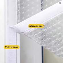 1Pc, Winter Window Insulating And Warm Curtain, Windproof, Soundproof, Sealing Film, Self-Adhesive Bubble Insulation Film, Removable Door Curtain - White - View 4