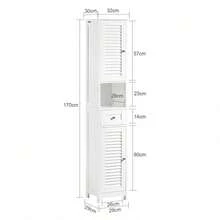 SoBuy Tall Cabinet FRG236-WN - White - View 5