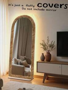 1 Pc Mirror Covers, Plush Floor Mirror Cover, Christmas Decorations, Girl Gift, Suitable For Ultra-Soft Non-Slip Cover Self-Standing Multi-Size Mirror Cover 64"X21" Full-Length Mirror Cover Warm Decoration, Suitable For Living Room Bedroom Cloakroom Full-Length Mirror, TV Cover (Multi-Color) - 彩色 - 查看 11