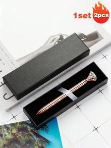 Diamant-Kugelschreiber mit großem Kristall, glänzendem Metallkörper, Rosegold Gästebuch Unterschriftspen, Hochzeitsdekoration, Brautdekoration, Junggesellinnenabschied Zubehör, Hochzeitstischdekoration. Goldene Diamant-Kugelschreiber, Bling Diamant Edelstein Stift Dekor Geschenke für Frauen, Brautjungfern, Kollegen - Verschiedenfarbig - Übersicht 34