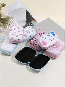 1 件 EVA 时尚可爱花卉印花手持数码配件收纳包适用于电缆耳机充电器和其他数码配件便携式保护套豹纹猎豹印花充电器保护套移动电源手机充电器数码相机配件 - 彩色 - 查看 7