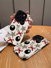 1 carcasă de telefon din piele ecologică, cu dungi verticale minimaliste și funde, compatibilă cu Apple și 16/16PLUS/16PRO/16PROMAX, rezistentă la șocuri, la căderi și la zgârieturi