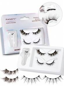 MAANGE Bộ 2 cặp mi giả từ tính, kèm nhíp, có thể tái sử dụng, mi dày đan chéo, thiết kế tự nhiên, phù hợp để sử dụng hàng ngày, đi làm, học tập, du lịch, dự tiệc và các dịp khác. - màu đen - Xem 9