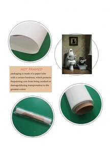 1张浴室里的鬼魂和黑猫海报，搞笑厕所幽默印刷品，怪诞可爱的墙面艺术，夏季万圣节鬼魂烧烤海报，可爱的鬼魂和黑猫一起烧烤，鬼魂和黑猫“不给糖就捣蛋”海报，异想天开的万圣节墙面艺术，鬼魂和猫咪墙面艺术，秋季万圣节，卧室装饰，客厅装饰，办公室装饰， - 彩色 - 查看 12