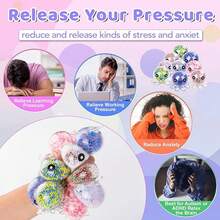 1/6/12/48 Pcs Adult Stress Relief Toys, Children Squeeze Octopus Stress Ball, Squeeze Toys, Children Squeeze Water Bead Squeeze Ball Toys, Suitable For Children And Adults, Christmas Easter Egg Fillers, Party Favors (Random Color & Style) - Multicolor - View 3