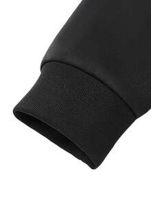 1 Conjunto Terno Esportivo com Forro de Fleece com Capuz para Homens, Outono/Inverno, Conjunto de 2 Peças À Prova de Vento para Ciclismo, Caminhada, Pesca ao Ar Livre