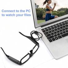 1080P Video Glasses With 64GB Storage Card, Portable Camera, Sports Camera, Outdoor Cycling Camera, Glasses Recorder - 黑色+64GB - 查看 6
