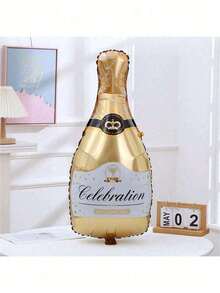 1PC 创意香槟瓶形铝箔气球，派对用品，节日装饰，生日派对用品，家居装饰，场景布置，婚礼用品 - 彩色 - 查看 13