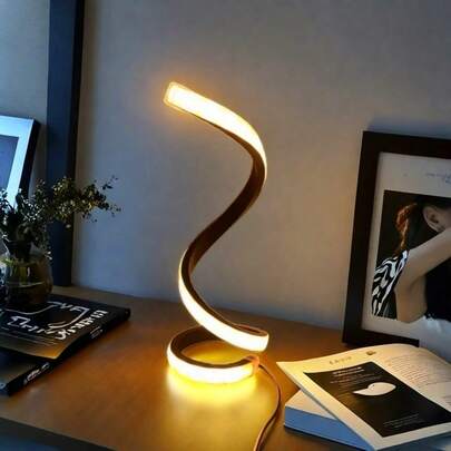 Bộ 2 đèn bàn hiện đại, đèn ngủ xoắn ốc có thể điều chỉnh độ sáng, đèn bàn LED 3 màu 10 độ sáng cho phòng ngủ, phòng khách, văn phòng
