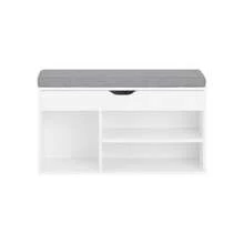 SoBuy FSR45-HG, Hallway Shoe Rack Shoe Cabinet Shoe Bench With Lift Up Bench Top And Seat Cushion, White