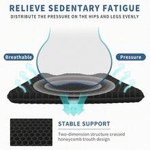 19.7" Gel Seat Cushion, Super Large & Thick Office Chair Cushion For Long Sitting - Back Hip Tailbone Pain Relief Cushion, Egg Seat Cushion Desk Chair Pads For Cars Wheelchair - Fits Up To 350 Lbs-222684 - 黑色中號 - 查看 8
