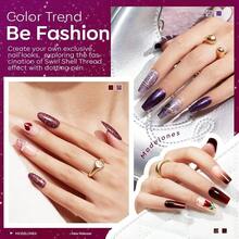 Cat Eye Gel Nail Polish Set, 6 Colors 9D Glassy Cat Eye Glitter Gel Polish Black Red Purple Blue Silver Brown Nail Polish All Seasons With Magnet Soak Off Led DIY Salon Gift-842643 - A-2深紅暮光 - 查看 4