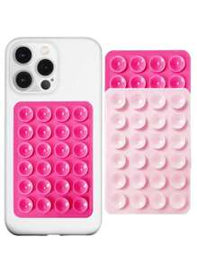 6pcs/Set 24pcs Silicone Suction Cup Phone Stand Pad, Multi-Function Suction Cup Wall Mount Bracket Square Non-Slip Phone Case Holder Suitable For Most Phones, Great For Home, Outdoor Shooting (1/2/3/6pcs Available)