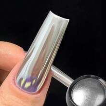 Superfine French Nail Glitter Powder, Black White Glitter Snow Design Nail Sugar Powder Shiny Effect Nail Glitter For Nail Art Flakes Pigment Dust Manicure Accessories DIY Crafts Glitter-326795 - Yellow - View 6