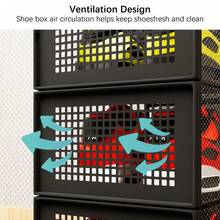 12/24pcs Shoe Boxes Thick Transparent Plastic With Lidsz, Foldable Stackable Shoe Rack, Plastic Sneaker Container, Space Saving Storage Organizer, Suitable For Foyer, Bedroom, Home, Dormitory, Etc